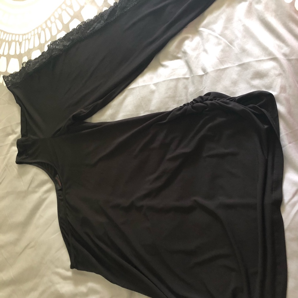 One shoulder blouse with lace.